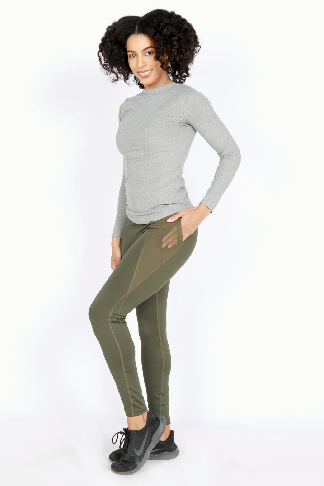 Womens olive green shop leggings